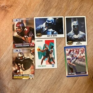 Football and Batman and basketball cards